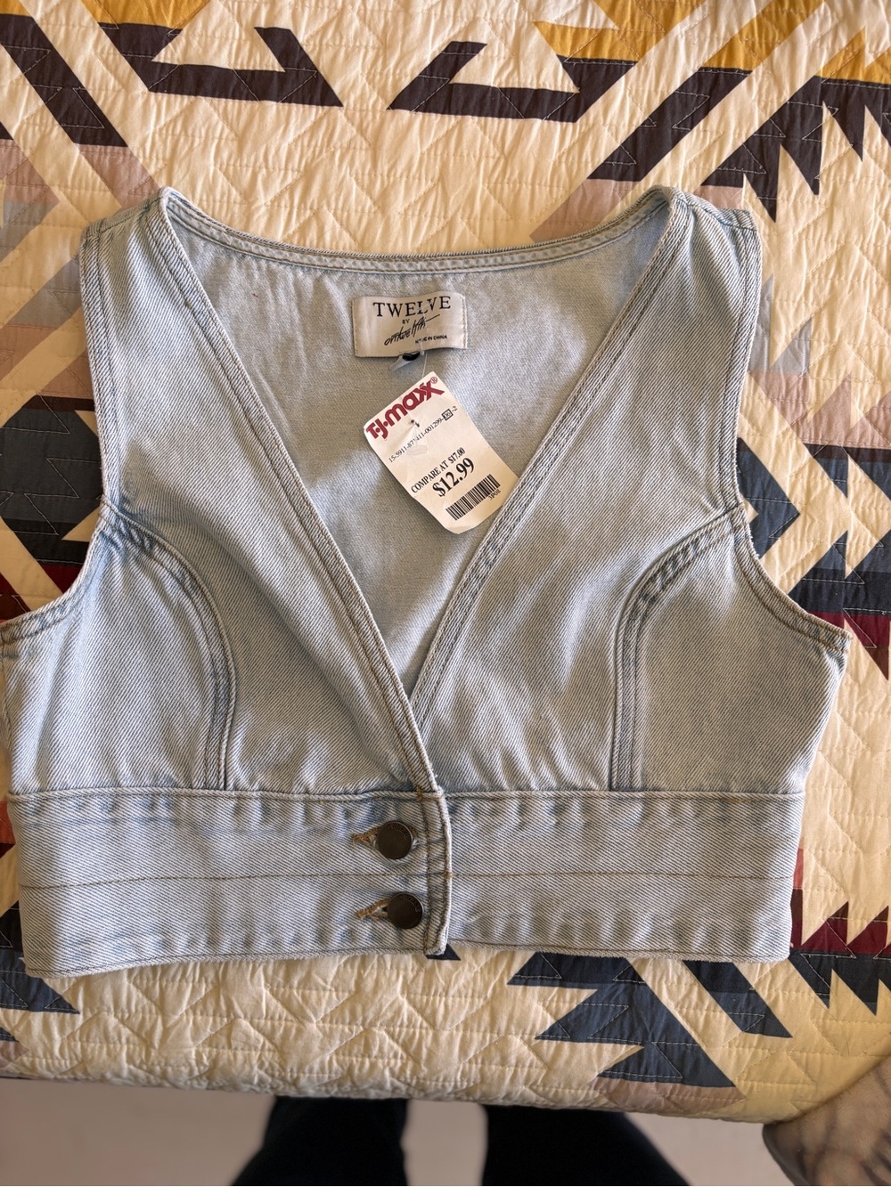 Twelve by Twelve Light Blue Denim Crop Top